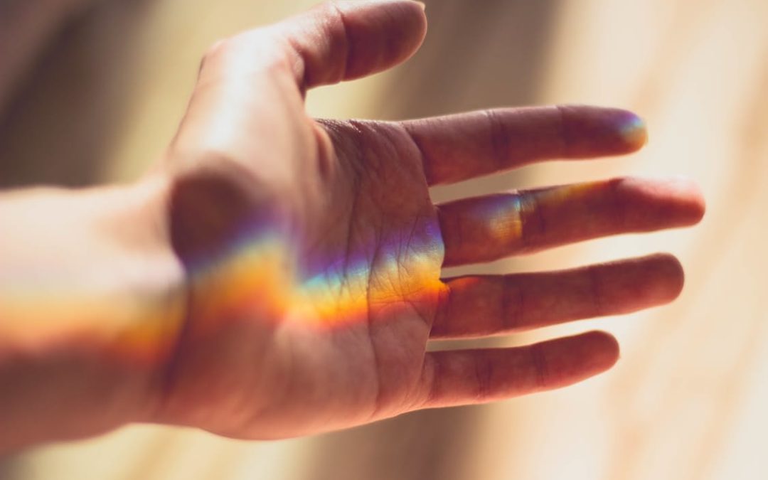 Hand, rainbow